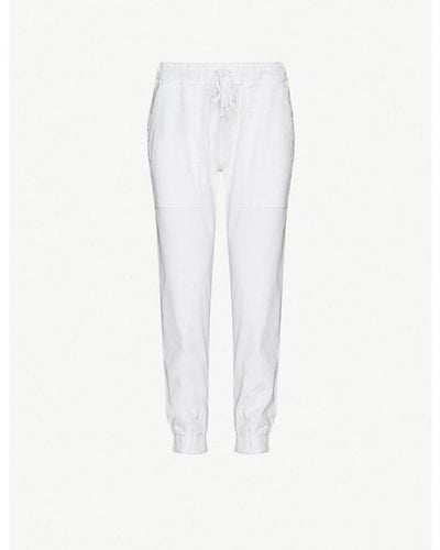 Bella Dahl Easy Cropped High-rise Woven jogging Botto - White
