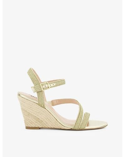 Dune Kaia Open-toe Woven Wedge Sandals - Natural