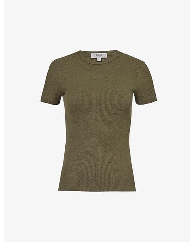 Agolde Harri Short-sleeved Cotton-blend Jersey T-shirt - Green