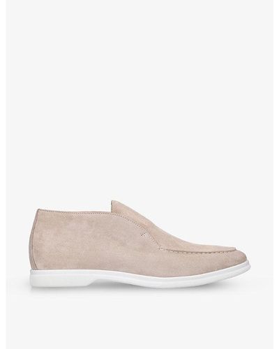 Eleventy Slip-on Suede-leather Boots - Natural