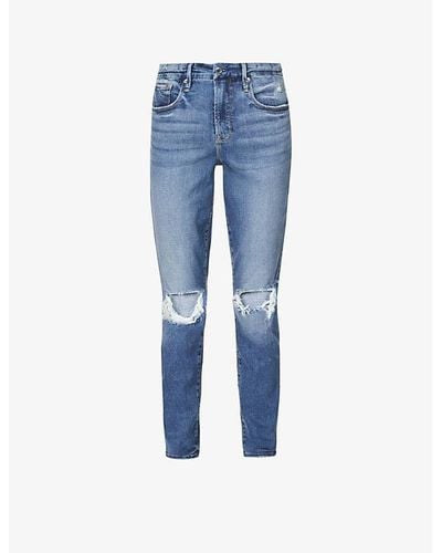 GOOD AMERICAN Good Legs Crop Skinny High-rise Stretch-denim Jeans - Blue