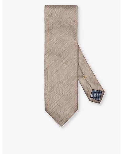 Eton Solid Silk-blend Tie - Natural