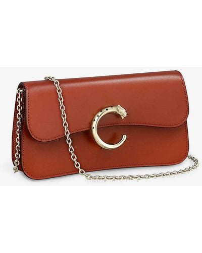 Cartier Panthère De Chain Leather Mini Cross-body Bag - Brown