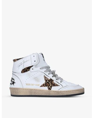 Golden Goose Sky Star Leather High-top Sneakers - White