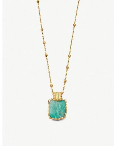 Missoma Lena 18ct Yellow Gold-vermeil And Amazonite Charm Necklace - Metallic