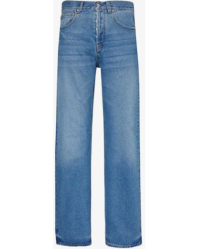 Jacquemus Le De Nîmes Brand-patch Regular-fit Straight-leg Jeans - Blue