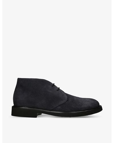 Doucal's Paneled Lace-up Suede Chukka Boots - Black