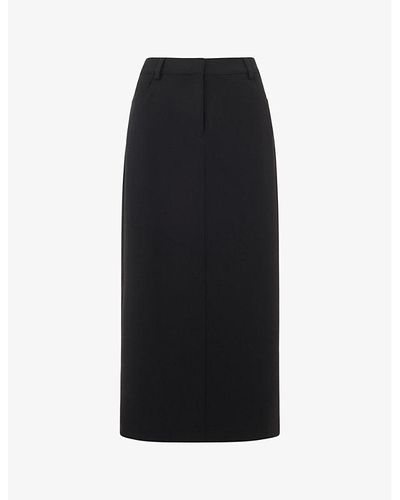 Whistles Abigail Tailored Recycled-polyester Midi Skirt - Black