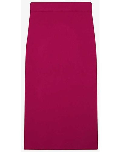 Ted Baker Barbrha Bodycon Stretch-knitted Midi Skirt - Pink