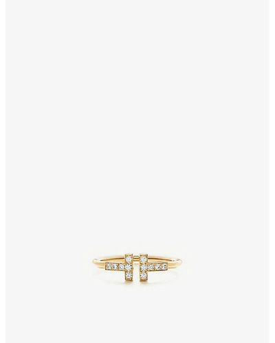 Tiffany & Co. T Wire 18ct Yellow-gold And 0.13ct Brilliant-cut Diamond Ring - Metallic