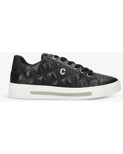 Carvela Kurt Geiger Diamond Quilted Faux-leather Low-top Trainers - Black