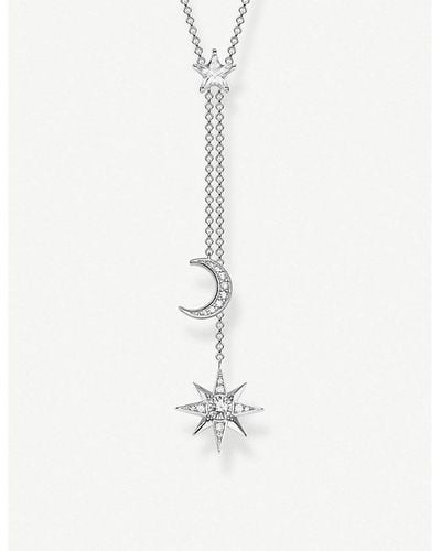 Thomas Sabo Magic Stars Moon Sterling Silver Necklace - White