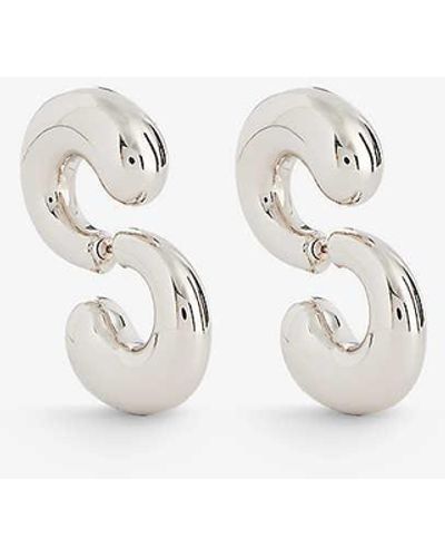 Hugo Kreit Big Buds Brass Earrings - White