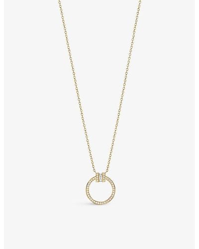 Tiffany & Co. Tiffany T Wire 18ct Yellow- And 0.8ct Diamond Pendant Necklace - White