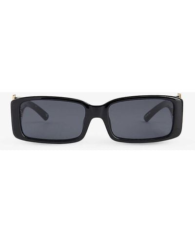 Le Specs Cruel Intentions Rectangle-frame Polyethylene Sunglasses - White