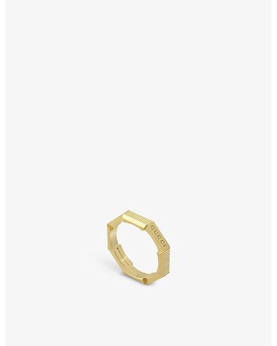 Gucci Link To Love Logo-embossed 18ct Ring - Metallic