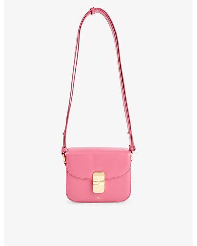 A.P.C. Grace Mini Leather Cross-body Bag - Pink