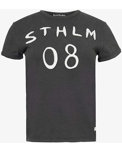 Acne Studios Emmbar 08 Contrast-appliqué Cotton-jersey T-shirt - Black