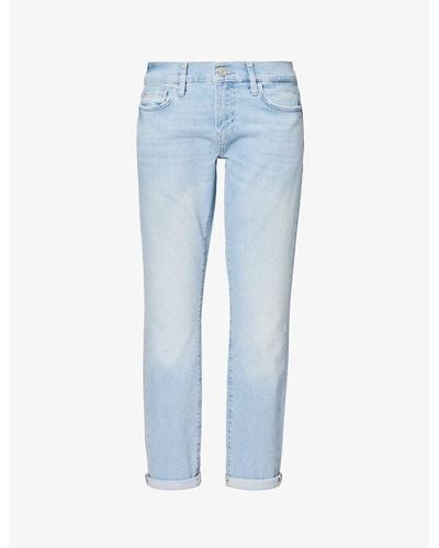 FRAME Le Garcon Slim-leg Mid-rise Stretch-denim Jeans - Blue