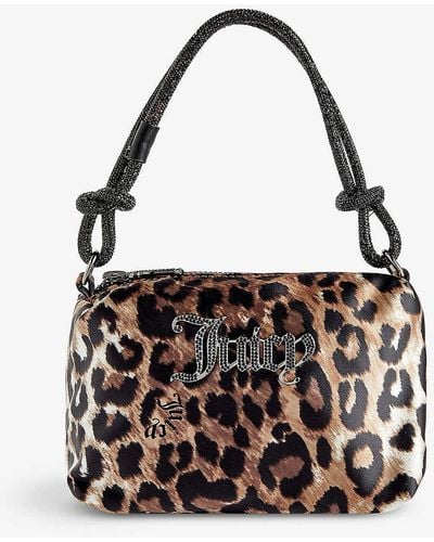 Juicy Couture Crystal-embellished Branded Silk Top-handle Bag - Black
