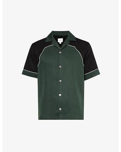 CHE Western Twill-textured Regular-fit Woven Shirt - Green