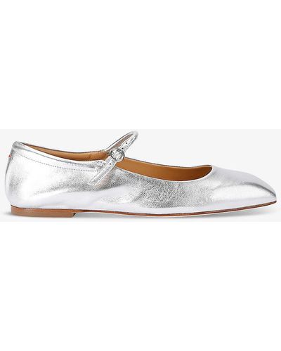 Aeyde Uma Square-toe Leather Court Shoes - White
