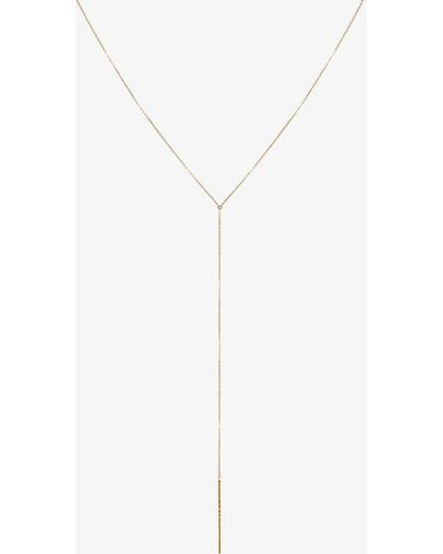 The Alkemistry Nude Shimmer 18ct Recycled Yellow-gold Lariat Pendant Necklace - White