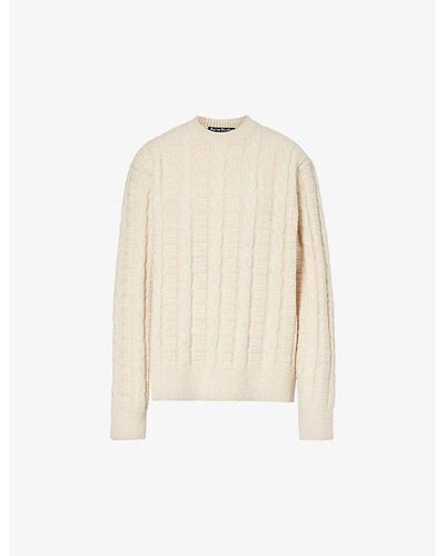 Acne Studios Kelvir Cable-knit Relaxed-fit Wool-blend Sweater - Natural