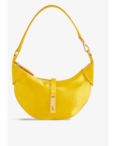 Polo Ralph Lauren Id Logo-embossed Satin Shoulder Bag 1size - Yellow