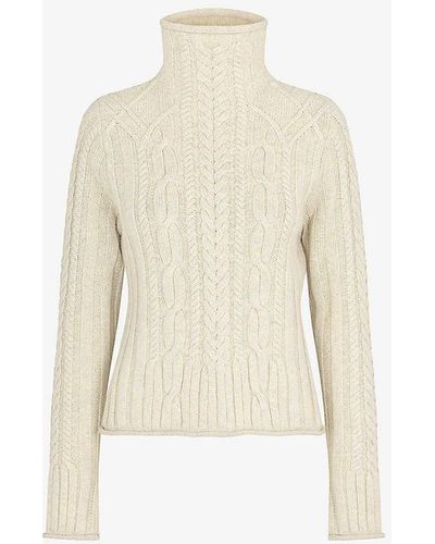 Lovechild 1979 Della Turtle-neck Cable-knit Wool-blend Jumper - Natural