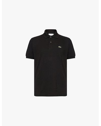 Lacoste Logo-embroidered Classic-fit Cotton-piqué Polo Shirt - Black