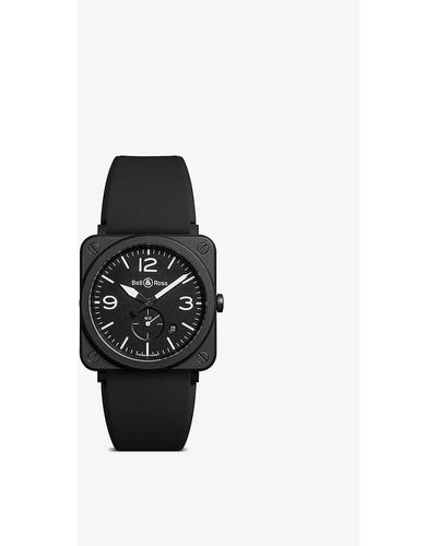 Bell & Ross Brsblcem Aviation Ceramic And Rubber Watch - Black