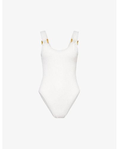 4th & Reckless Cala Crinkle-texture Swimsuit - White