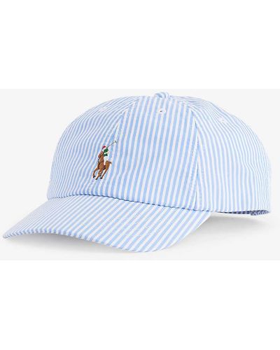 Polo Ralph Lauren Logo-embroidered Striped Cotton Baseball Cap - Blue