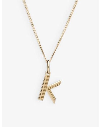 Rachel Jackson Art Deco K Initial 22ct Yellow Gold-plated Sterling-silver Necklace - Metallic