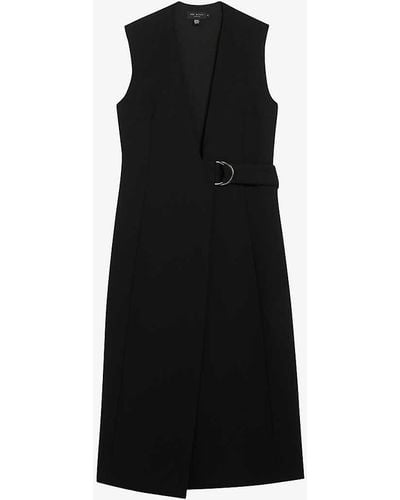 Ted Baker Molenaa V-neck Woven Midi Dress - Black