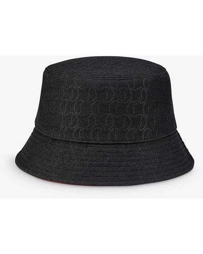 Christian Louboutin Bobino Logo-jacquard Cotton-blend Bucket Hat - Black