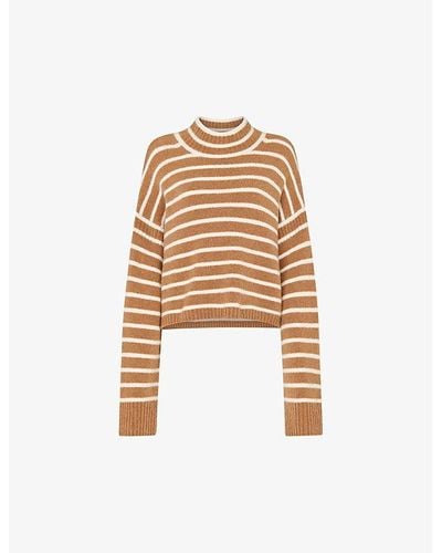 Whistles Striped Knitted Sweater - White