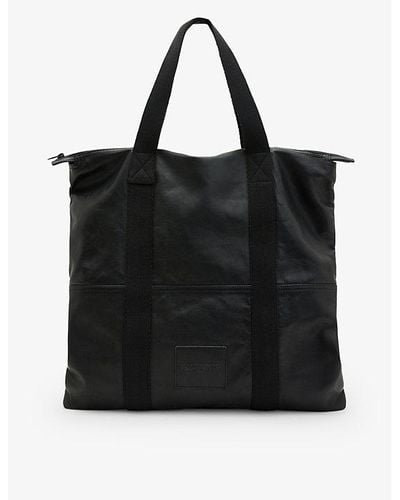 AllSaints Afan Leather Tote Bag - Black