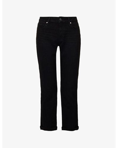 PAIGE Brigitte Straight-leg Mid-rise Stretch Cotton-blend Jeans - Black