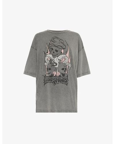 Acne Studios Edra Graphic-print Cotton-jersey T-shirt - Gray