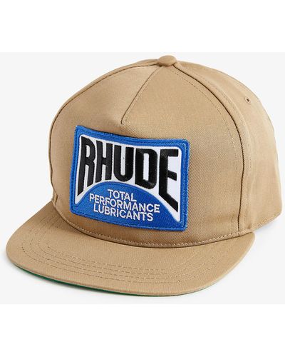 Rhude Lubricant Brand-embroidered Woven Cap - Natural