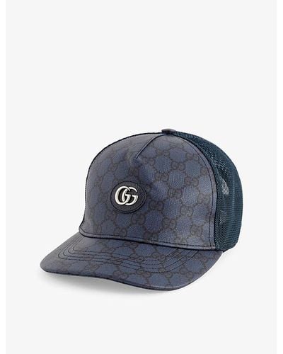 Gucci Monogram-pattern Cotton-canvas Baseball Cap - Blue