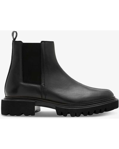 AllSaints Vince Chunky-sole Leather Ankle Boots - Black