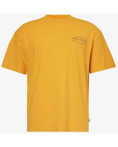 Honor The Gift Forum Logo-print Relaxed-fit Cotton-jersey T-shirt X - Yellow