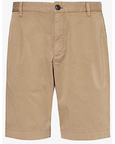 Sunspel Pleated-front Regular-fit Stretch-cotton Shorts - Natural