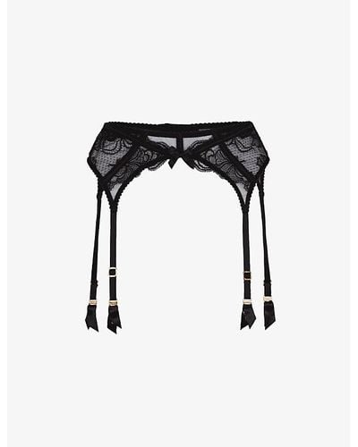 Agent Provocateur Rozlyn High-rise Lace Suspenders X - Black