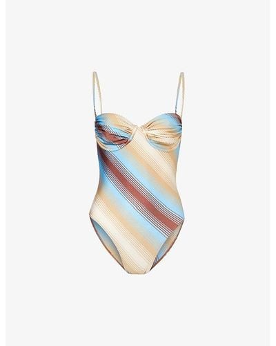 Faithfull The Brand Gabriella Striped Swimsuit - Blue