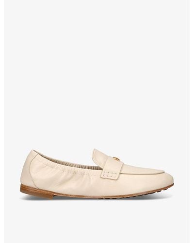 Tory Burch Chunky-sole Leather Ballet Loafers - Natural