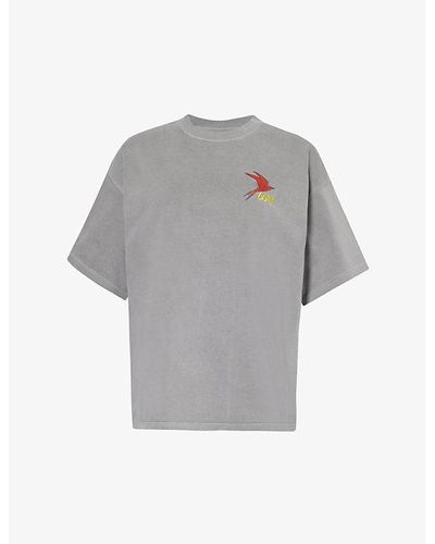 66 North Kria Logo-embroidered Organic-cotton T-shirt - Gray